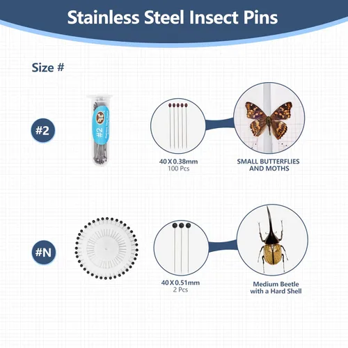 Miniatura 4 de Kit de herramientas para especímenes de insectos - Tabla de fijación de espuma EVA, papel coordinado, papel para prensar alas, pines para insectos