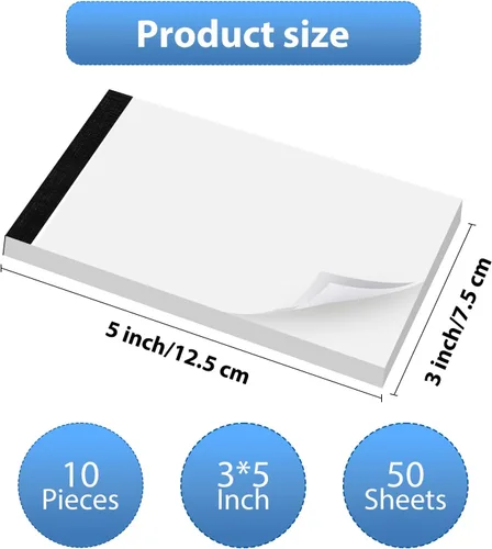 Miniatura 2 de Paquete de 8 blocs de notas para planificación diaria y organización del trabajo de 3 x 5 pulgadas, 50 hojas pequeñas forradas para escribir blocs