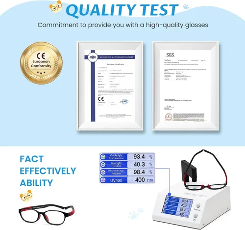 Miniatura 2 de Cyxus Gafas de bloqueo de luz azul para niños, juego de computadora, bisagras de resorte, anteojos para niños y niñas de 6 a 15 años