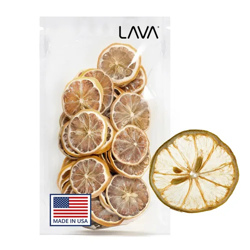 LAVA Rodajas de limón seco prémium de 3 oz/85 g, fabricadas en los Estados Unidos, ruedas de limón deshidratadas 100% naturales para adornos de