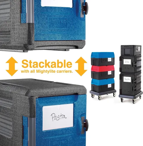 Miniatura 5 de METRO Mightylite ML400-BU - Transportador de sartenes aislado de carga frontal, de grado profesional, multiusos, calentador de alimentos y catering