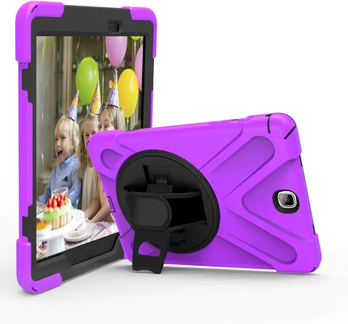 Miniatura 12 de IVY Funda con función atril de 360 grados compatible con Samsung Galaxy Tab A 9.7 2015 (SM-T550) con correa para la muñeca y correa para el hombro