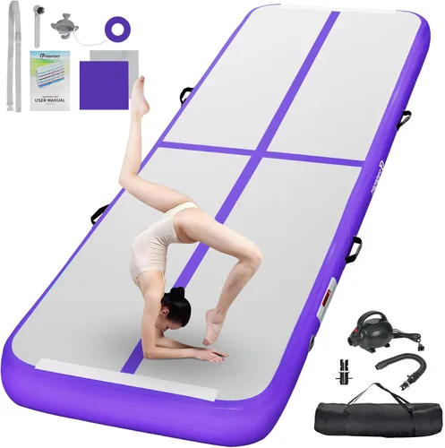 Miniatura 20 de FBSPORT - Colchonetas inflables de entrenamiento de 4 u 8 pulgadas de grosor, pistas de gimnasia para uso en el hogar, animadoras, yoga
