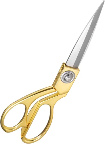Tijeras de sastre profesionales resistentes, afiladas de acero inoxidable de 8 pulgadas, tijeras de modista doradas, tijeras de tela multiusos,