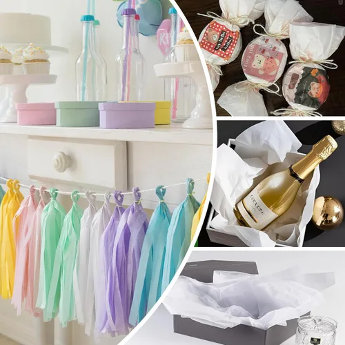 Miniatura 7 de 1000 hojas de papel de seda blanco, papel de seda de 14" x 20" a granel para Navidad, bodas, cumpleaños, baby showers, Día de San Valentín