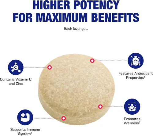 Miniatura 6 de Pastillas de zinc con vitamina C para apoyo inmunológico, pastillas de vitamina C y zinc de alta absorción para adultos, bienestar diario