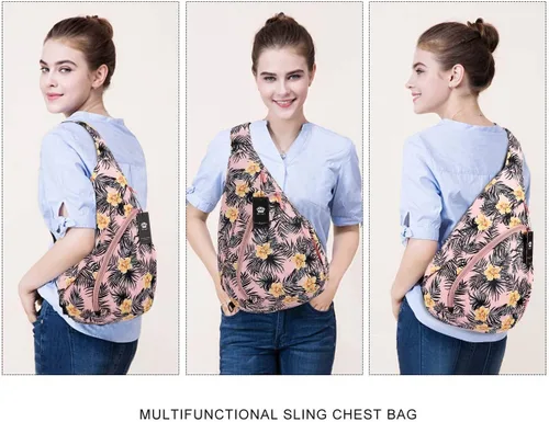 Miniatura 6 de HUA ANGEL - Mochila cruzada con correa para el hombro para hombres y mujeres, ligera, impermeable, bolsa para el pecho y el hombro para viajes