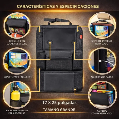 Miniatura 2 de Helteko Organizador de Asiento de Automóvil, Versión Ultra Organizadores de Asiento Trasero para Niños y Almacenamiento, Protector de Asiento