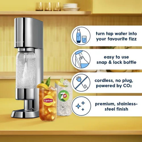 Miniatura 4 de SodaStream Enso Fabricador de Agua con Gas Paquete de Valor - incluye CO2, botellas de carbonatación y sabores Bubly Drop Negro mate