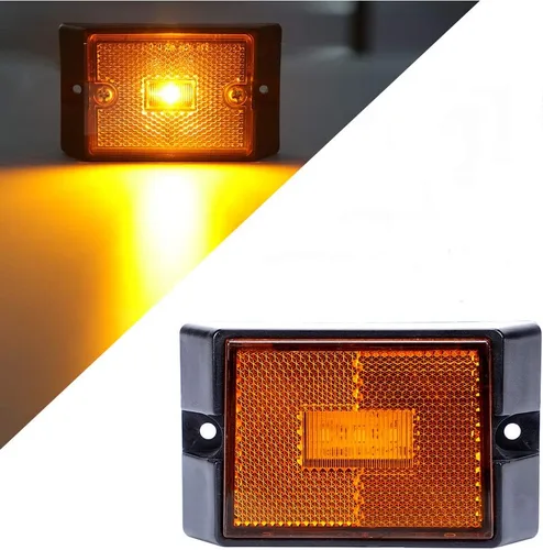 Miniatura 5 de CZC AUTO Luces LED de color ámbar laterales selladas, sumergibles, reflectores de holgura, luces impermeables para remolque de 12 V, para barco