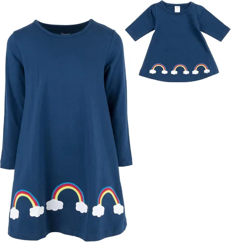 Miniatura 39 de Leveret - Conjunto de vestidos a juego para niña y para muñeca, 100% algodón, gran variedad de estilos, (tallas de 2 a 14 años)