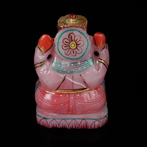 Miniatura 2 de GEMHUB Estatua de Ganesh Estatua de cuarzo rosa de aproximadamente 1400.00 quilates Escultura Éxito Elefante Dios Figurilla - Vinayak Ganesha V-4475