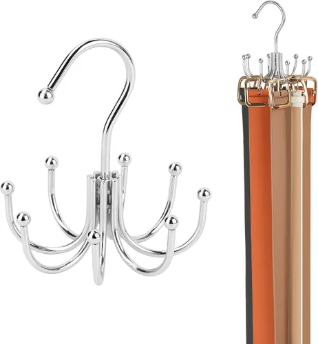 Miniatura 8 de ZEDODIER Perchero para Cinturones, Estante para Cinturones Organizador de Accesorios de Armario, Capacidad Máxima de Almacenamiento de 24, Gancho