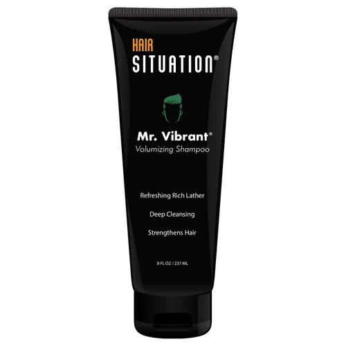 Hair Situation Mr. Vibrant Champú voluminizador para hombre con biotina y bloqueador de DHT – Fórmula espesante para un cabello más fuerte y lleno –