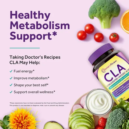 Miniatura 3 de Doctor's Recipes CLA Supplements 2000 mg, 180 cápsulas blandas, 80% ácido linoleico conjugado de aceite de cártamo, para mujeres y hombres,