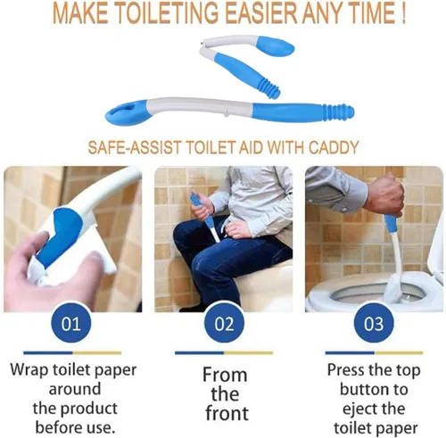 Miniatura 5 de Ayudas de inodoro plegables para limpiar, papel de limpiaparabrisas Reach Comfort, soporte para glúteos, limpiaparabrisas con gancho y agarre