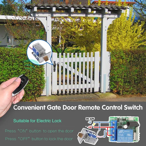 Miniatura 2 de DieseRC Interruptor de control remoto inalámbrico universal de 433 Mhz CC 12 V 1 CH RF Relé receptor módulo con 1 transmisor, interruptor remoto