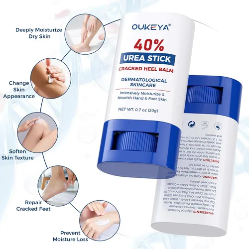 Miniatura 2 de OUKEYA Crema de urea 40 por ciento. Barra de crema de urea para pies y manos para talón agrietado seco, agrietado, evitar la congelación, loción