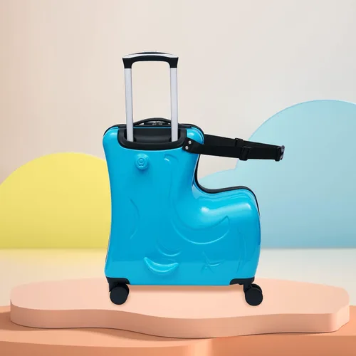 Miniatura 4 de Maleta para niños de 20 pulgadas, maleta portátil para niños, maleta de viaje para niños, equipaje para niños con rueda universal y cerradura, azul