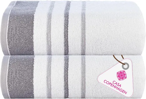 Miniatura 38 de CASA COPENHAGEN Juego de 6 toallas de palomitas de maíz, color azul polvoriento, 21.16 oz/m², 2 toallas de baño, 2 toallas de mano y 2 toallas