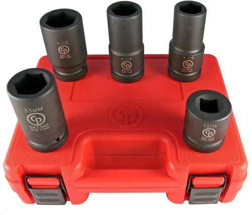 Miniatura 5 de Chicago Pneumatic SS814D - Unidad cuadrada de 1 pulgada, métrica profunda, 6 puntos, juego de llaves de impacto (4 piezas)