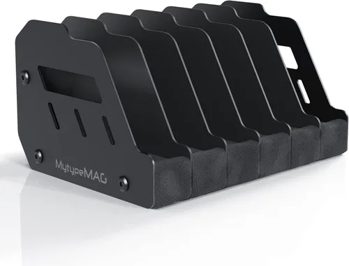 Estante para pistolas, organizador de accesorios para pistolas, organizador seguro para pistolas con almacenamiento de espuma suave Negro 6 ranuras