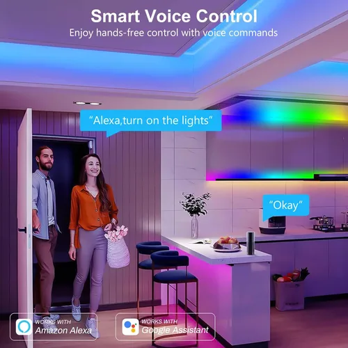 Miniatura 6 de Tira de luces LED COB de 32.8 pies (32.8 ft), 720 LEDs/m, luces RGB inteligentes compatibles con Alexa/Google Assistant y Tuya/Smart Life App