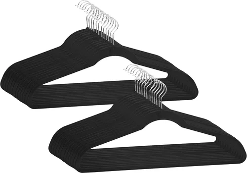 Simplify Perchas de terciopelo extra anchas de 21 pulgadas | Paquete de 24 | Diseño delgado | Resistentes | Capacidad para 10 libras | Organización