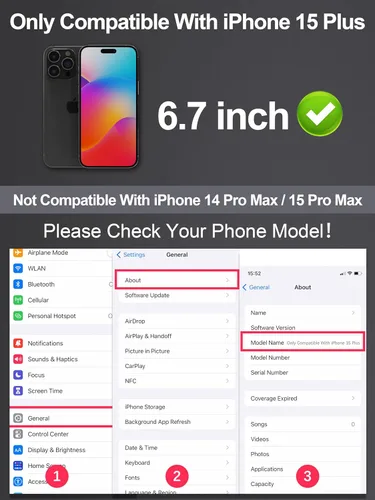Miniatura 2 de GIGIKISS Protector de pantalla de privacidad compatible con iPhone 15 Plus de 6.7 pulgadas, protector de pantalla de vidrio templado HD antiespía