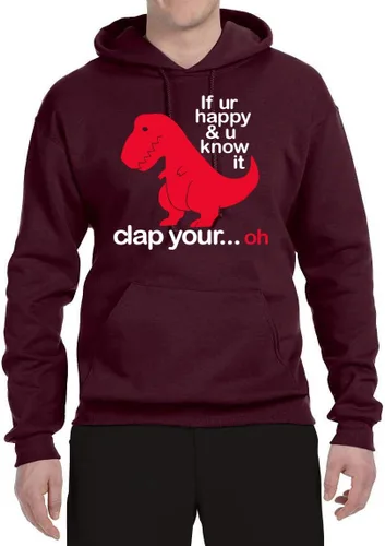 Miniatura 39 de Wild Bobby Sudadera con capucha unisex con estampado "If You're Happy and You Know it" de Dinausor