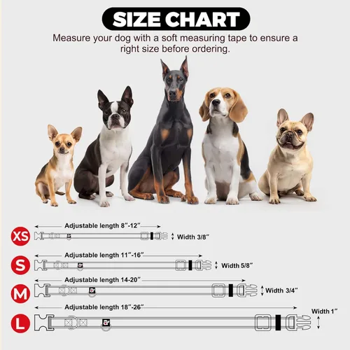 Miniatura 5 de azuza Paquete de 3 collares de perro cómodos y ajustables de nailon para perros pequeños, S (11-16 pulgadas), rosa, rosa intenso y morado 2#3 Pack