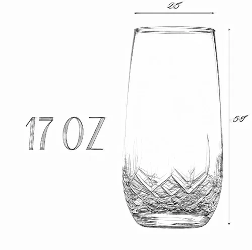 Miniatura 7 de SHOSHIN - Vasos de alta calidad cortados a mano – 17 onzas Juego de 4, vasos de cristal premium sin plomo con patrón clásico, perfectos para agua