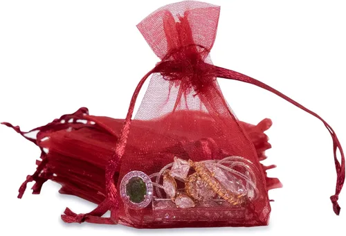 Miniatura 42 de TheDisplayGuys - Paquete de 48 bolsas de regalo de organza transparente negra de 2 x 2-3/4 pulgadas con cordón, bolsas de regalo para joyas, bolsas