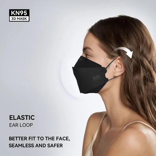 Miniatura 5 de Keangs - KN95 - Mascarillas para adultos y adolescentes, transpirables, protectoras, desechables, paquete de 100 unidades, color negro Negro-adultos
