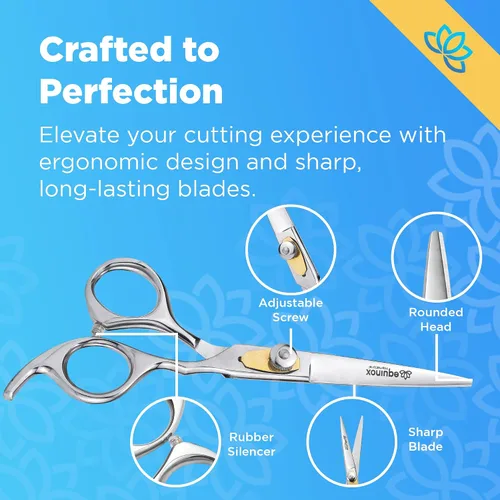 Miniatura 4 de Equinox - Tijeras profesionales para el corte de cabello, longitud total de 6.5 pulgadas, tijeras prémium para hombres y mujeres