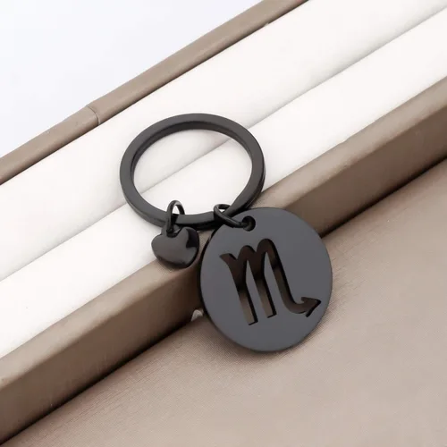 Miniatura 3 de FAADBUK Llavero de signo del zodiaco CZ Horóscopo regalo 12 Constelación llavero para mujeres hombres