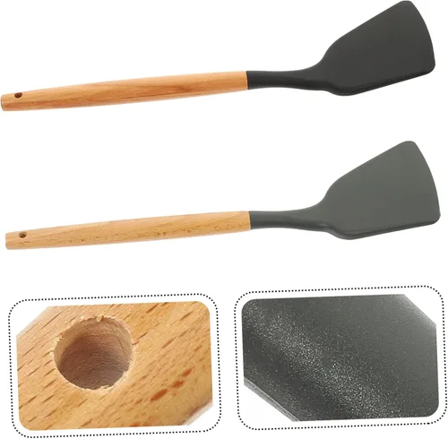 Miniatura 7 de Espátula de silicona segura para placa de inducción, mango resistente multifunción antiadherente para cocinar wok