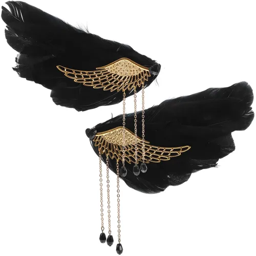 Beaupretty Pinzas de pelo de ángel para adolescentes, niñas y mujeres, accesorios para el cabello de boda con borla para fiestas de vacaciones y
