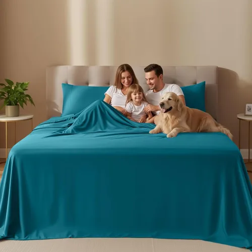 Miniatura 2 de Utopia Bedding - Juego de sábanas King de 4 piezas para cama tamaño King, microfibra suave y transpirable, incluye 1 sábana bajera, 1 sábana Azul