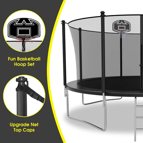 Miniatura 6 de SKYUP Tranpoline 1500LBS 16 15 14 12 10 8 FT Tranpoline for 7-10 Kids and Adults, Heavy-Duty Outdoor Tranpoline with Enclosure Net, Basketball Hoop