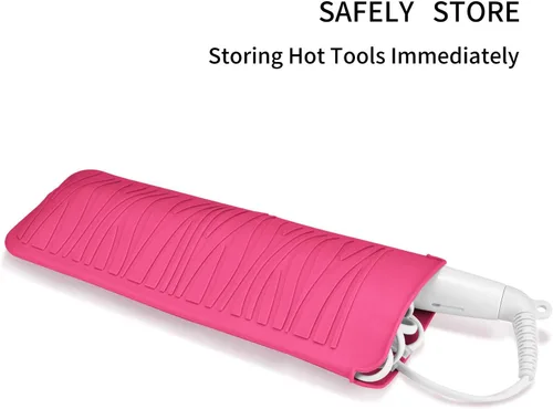 Miniatura 4 de Alfombrilla de silicona resistente al calor para alisadora de pelo, plancha de prensado, rizador de pelo, varita para rizar, plancha plana, plancha