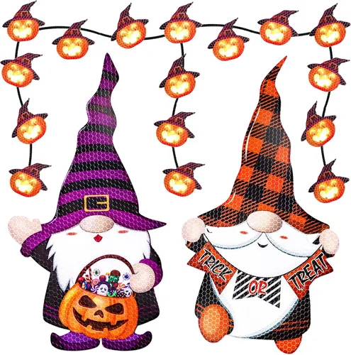 Miniatura 18 de 43 piezas de decoraciones navideñas para auto y refrigerador: set de accesorios con imanes reflectantes en forma de bombilla y gnomo, decoración