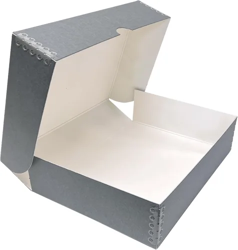 Lineco, Caja de almacenamiento archivadora de 9 x 12 pulgadas, 3 pulgadas de profundidad, sin ácidos con caja de preservación de bordes de metal.