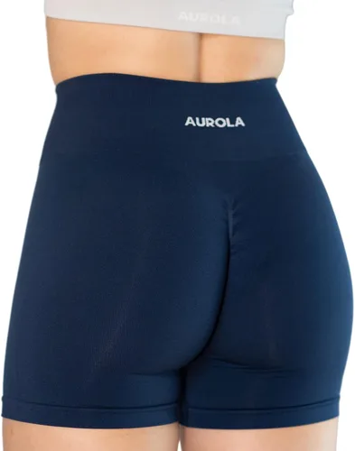 AUROLA Intensify - Pantalones cortos deportivos sin costuras de cintura alta para mujer, para correr, gimnasio, fitness, yoga, entrenamiento,