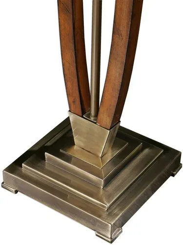 Miniatura 8 de Uttermost Lámpara de pie de madera con manchas de miel pulida Boydton