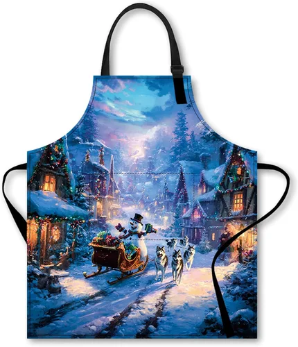 Miniatura 14 de Nuxovilar Delantales para mujer con bolsillos, 26.77 x 30.7 pulgadas, ideal para cocinar, hornear, reuniones de Navidad