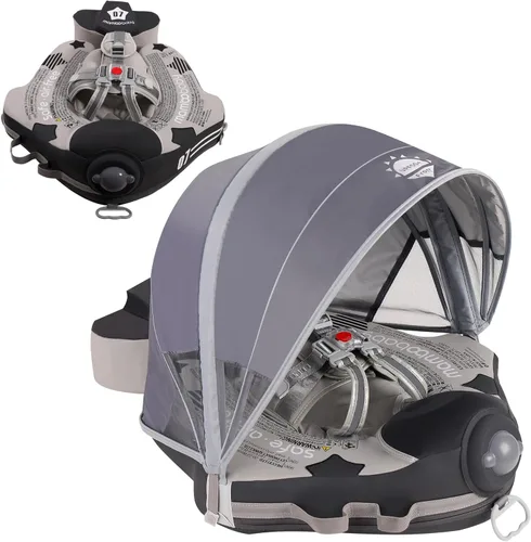 Mambobaby Flotador con toldo para añadir cola para bebé, avión, no inflable, flotador sólido para piscina para bebé, entrenador de natación para