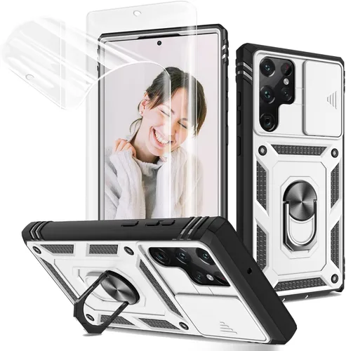 Miniatura 22 de Jeylly Funda para Samsung Galaxy S22 5G con [2 protectores de pantalla de vidrio templado], a prueba de golpes, grado militar, funda protectora
