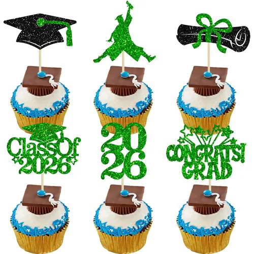 Miniatura 17 de Gyufise 1 decoración de pastel So Proud of You Black Glitter 2026 Decoración de pastel de fiesta de graduación You Did It, decoración de pastel