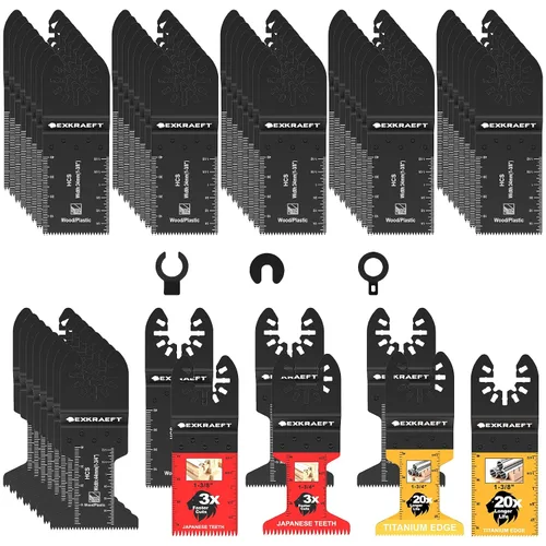 Miniatura 8 de Juego de 26 cuchillas oscilantes para herramientas oscilantes, de titanio, para madera, plástico, metal, bimetálicas, para Dewalt Milwaukee Ryobi